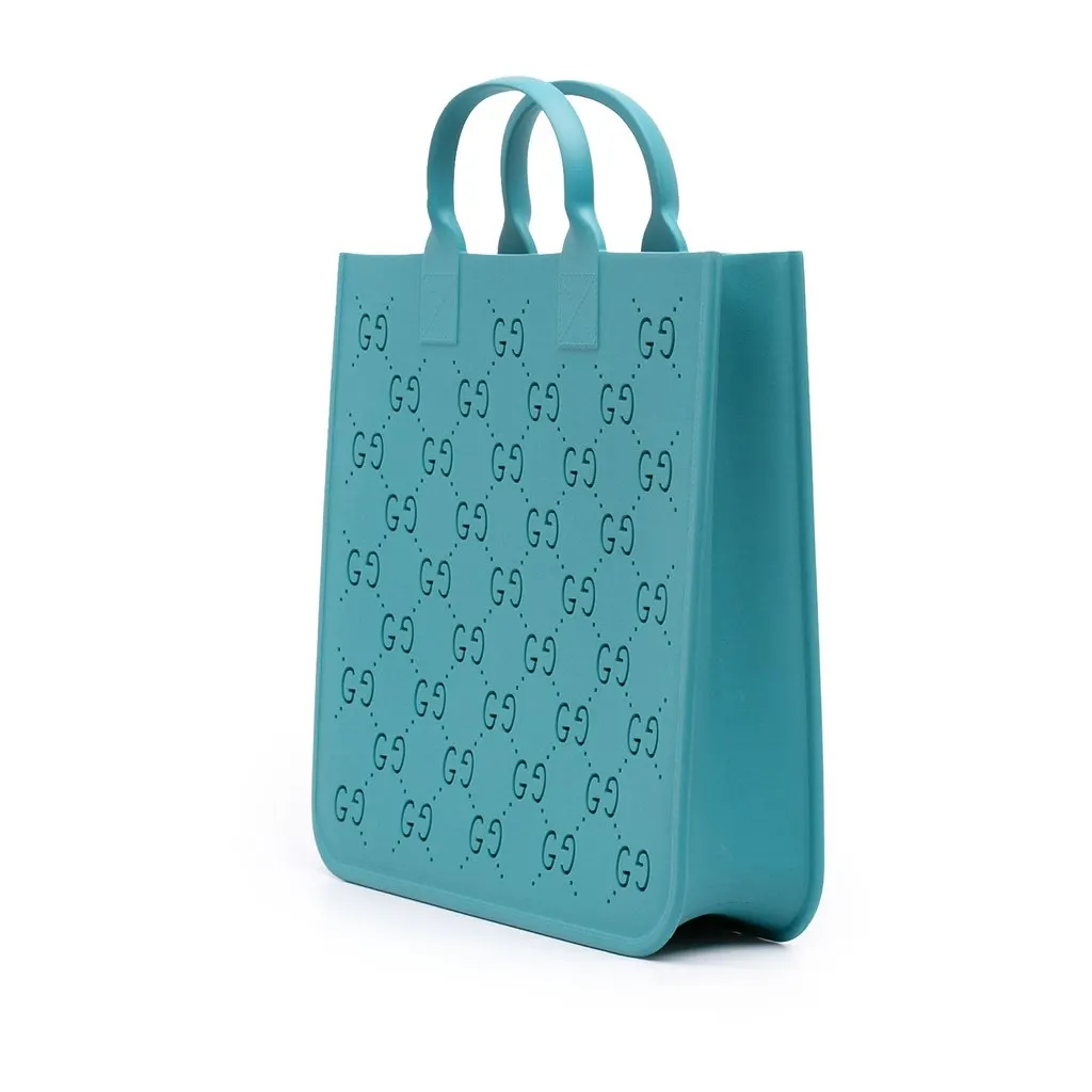 Gucci Kids GG Rubber Tote Blue Never worn - Back View