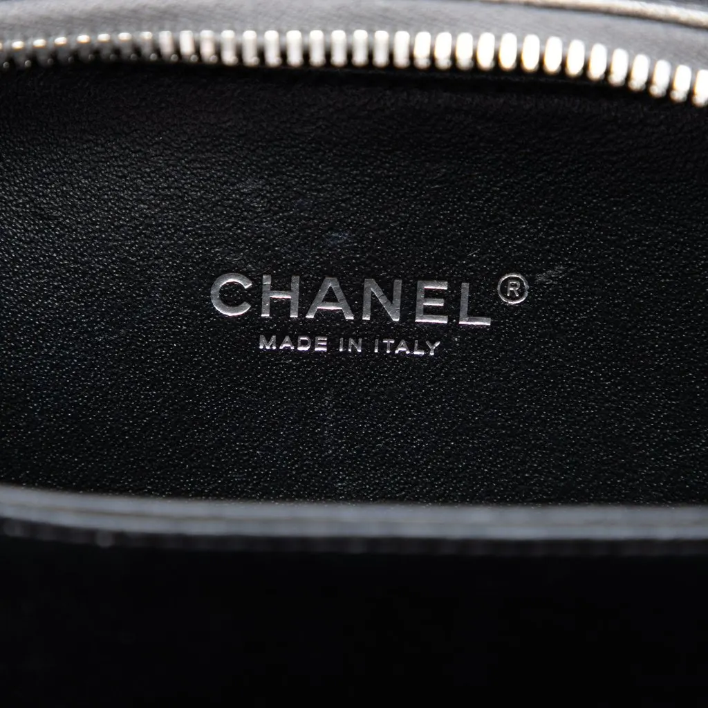 Chanel Small Metallic Caviar CC Filigree Vanity Case Grey Leather Very good - Box View