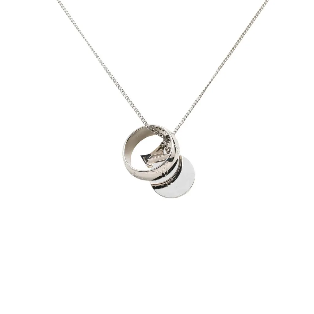 Louis Vuitton Monogram Pendant Necklace Silver Brass Very good - Inside View