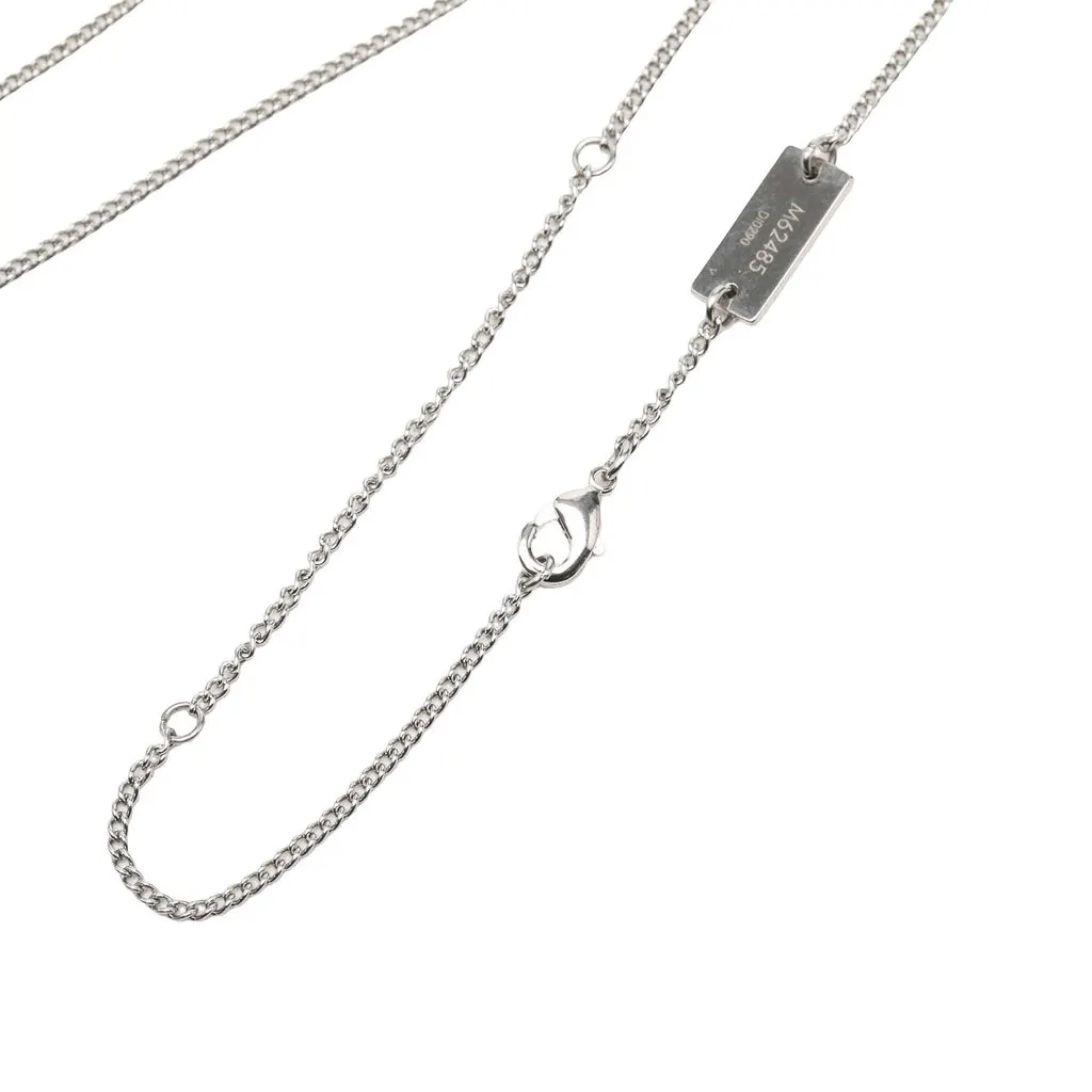 Louis Vuitton Monogram Pendant Necklace Silver Brass Very good - Model View