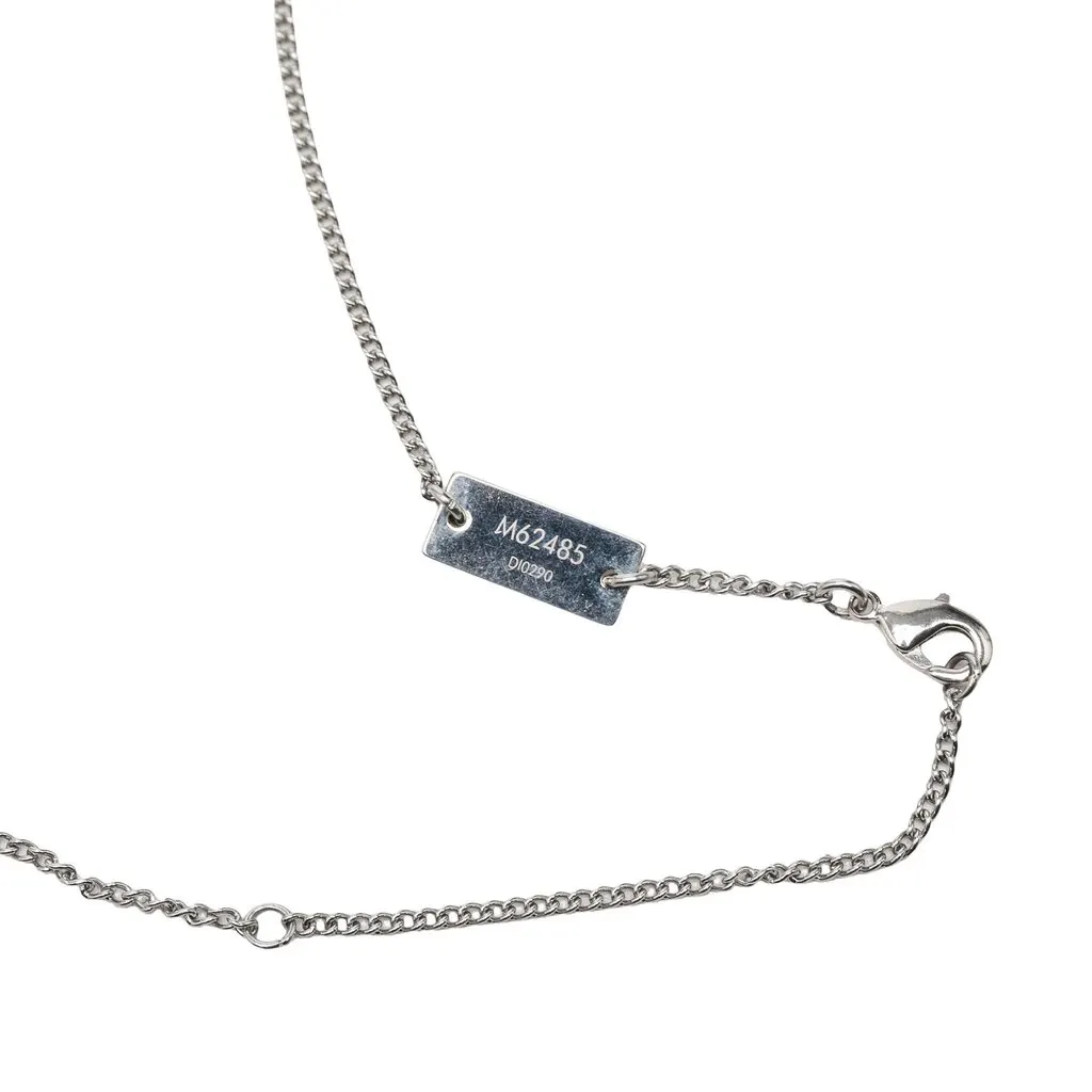 Louis Vuitton Monogram Pendant Necklace Silver Brass Very good - Box View