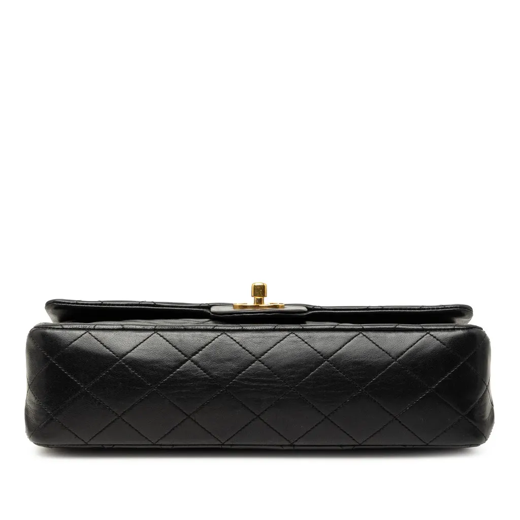 Chanel Medium Classic Lambskin Double Flap Black Leather Very good - Inside View