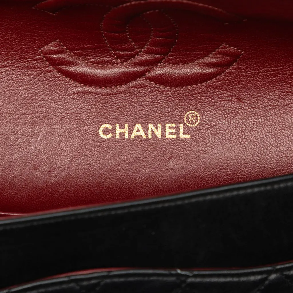 Chanel Medium Classic Lambskin Double Flap Black Leather Very good - Box View