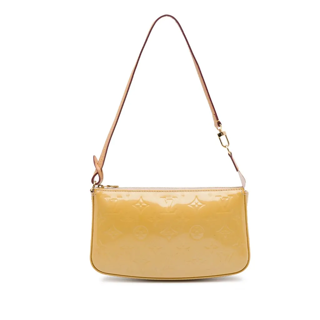 Louis Vuitton Monogram Vernis Pochette Accessoires Beige Leather Very good - Front View