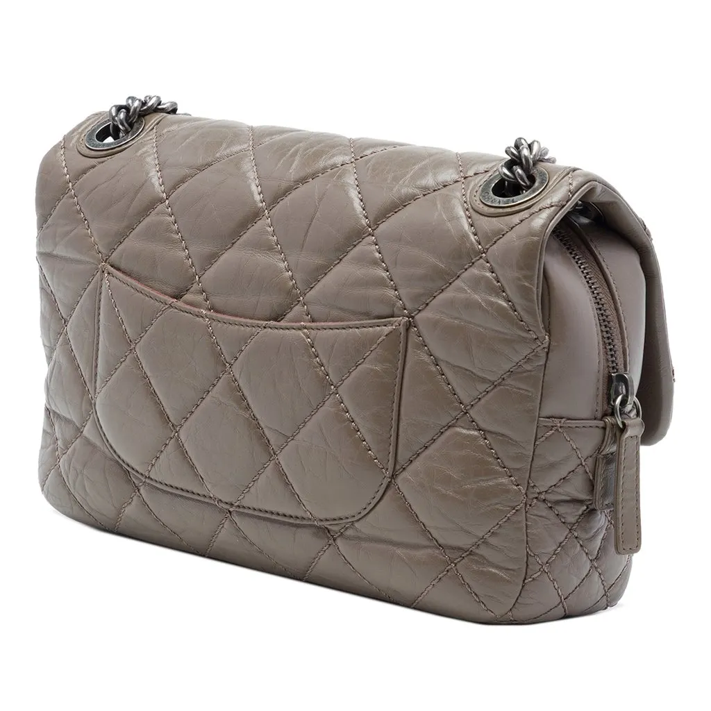 Chanel Medium Quilted Aged Calfskin Portobello Flap Brown Leather Very good - Back View