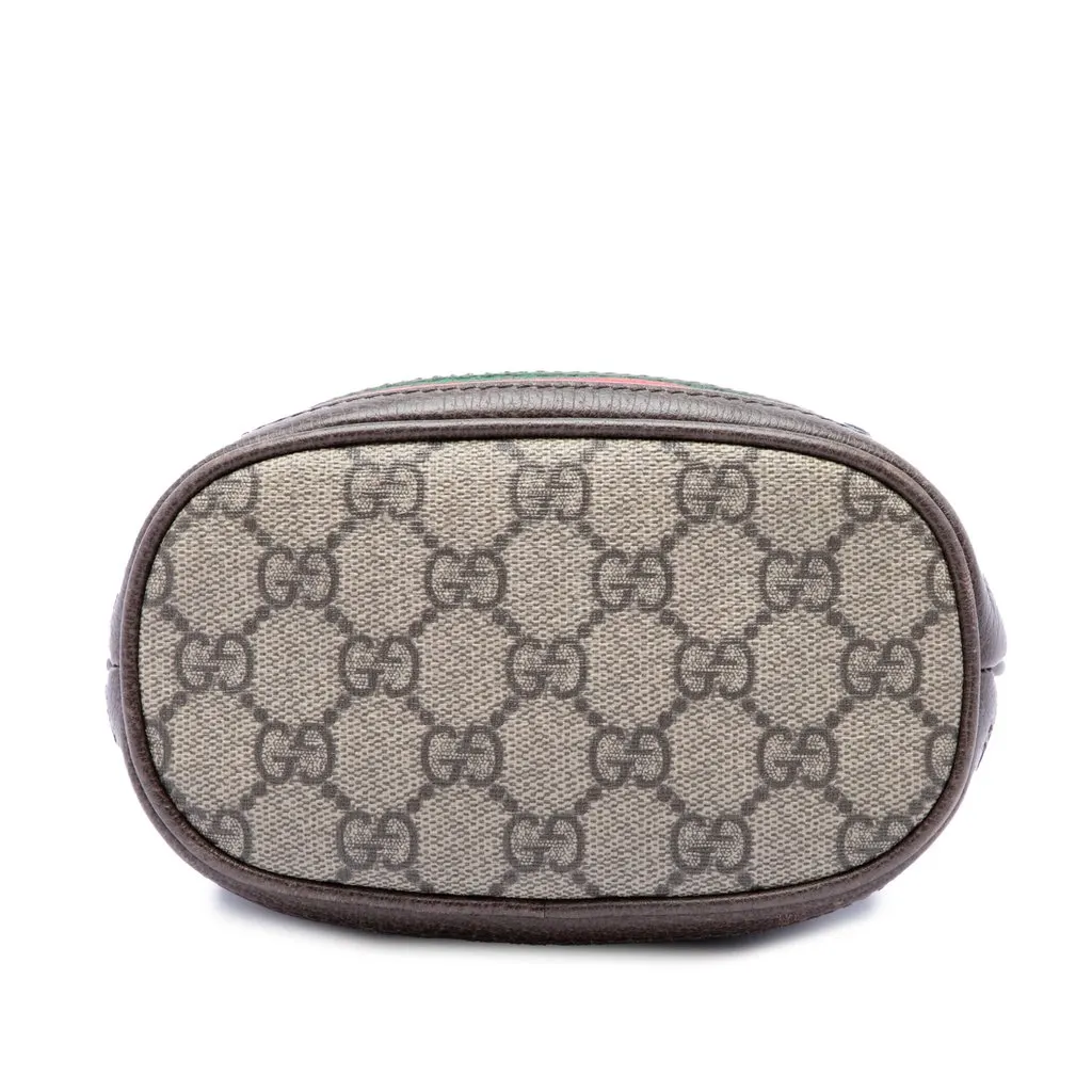 Gucci Mini GG Supreme Web Ophidia Bucket Bag Beige Canvas Very good - Inside View