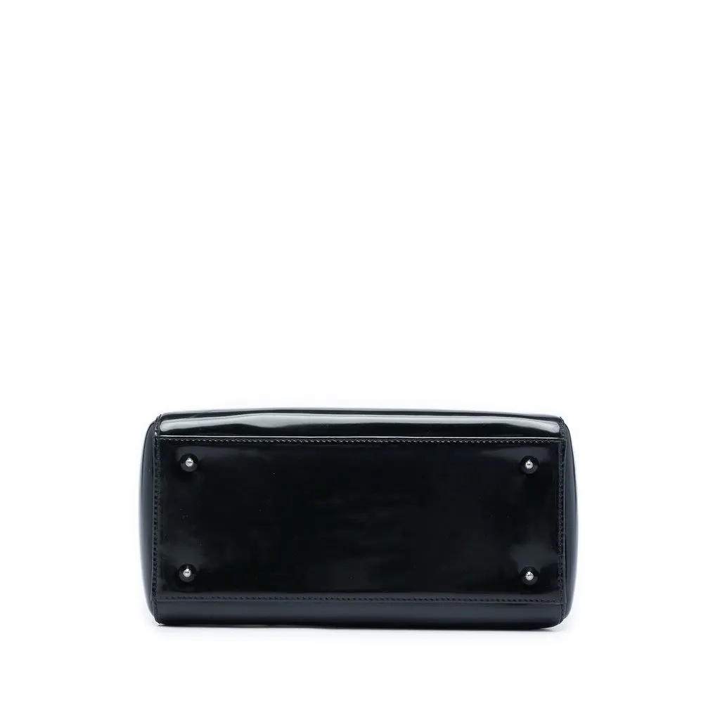 Dior Medium Patent Lady Dior Black Leather Good - Inside View