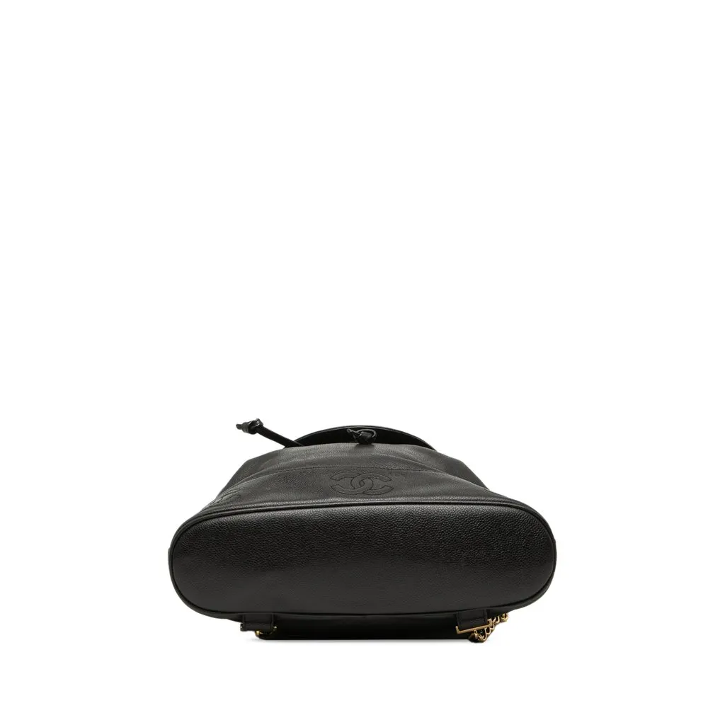 Chanel Caviar Triple CC Backpack Black Leather Very good - Inside View