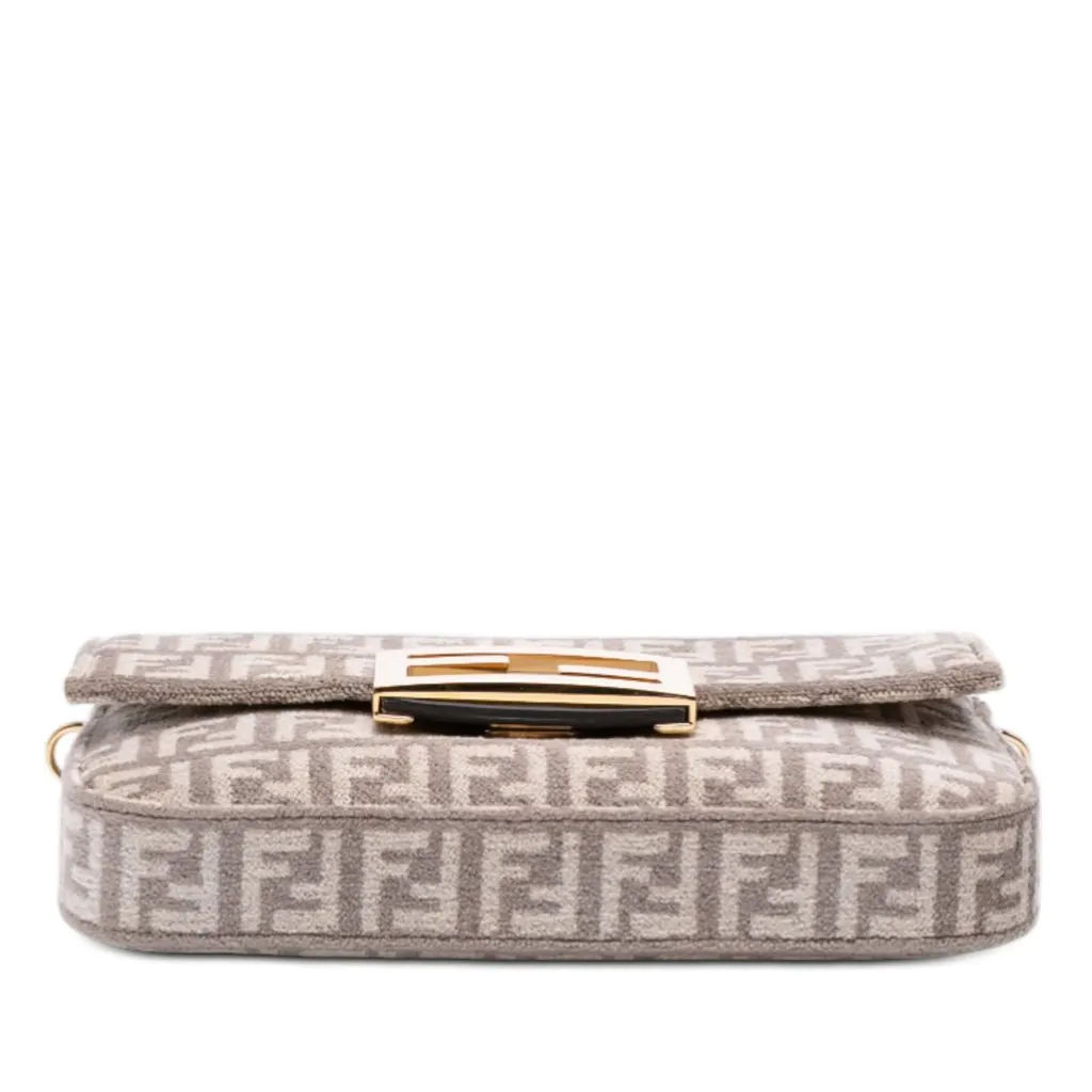 Fendi Zucchino Velvet Baguette Phone Pouch Satchel Brown Very good - Inside View