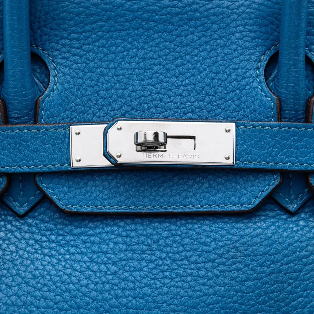 Hermès Togo Birkin Retourne 30 Blue Leather Very good - Box View