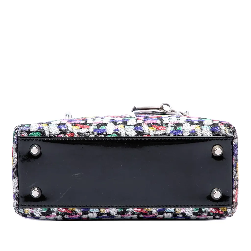 Dior Mini Multicolor Metallic Fabric and Patent Leather Lady Dior Black Polyester Good - Inside View