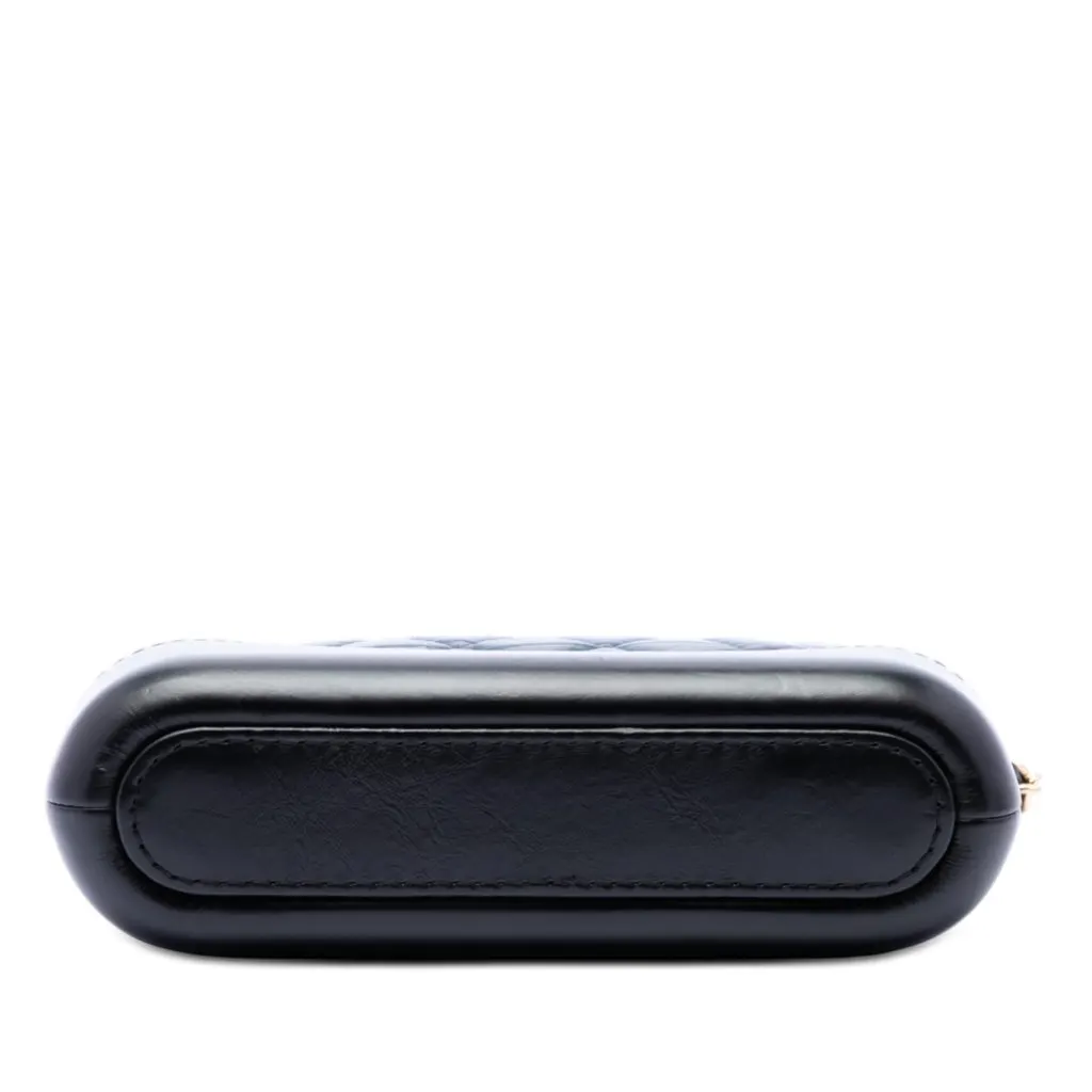 Chanel Bicolor Aged Calfskin Gabrielle Double Zip Clutch with Chain Blue Leather Very good - Inside View