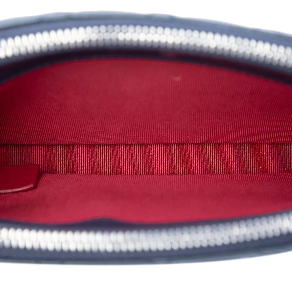 Chanel Bicolor Aged Calfskin Gabrielle Double Zip Clutch with Chain Blue Leather Very good - Model View