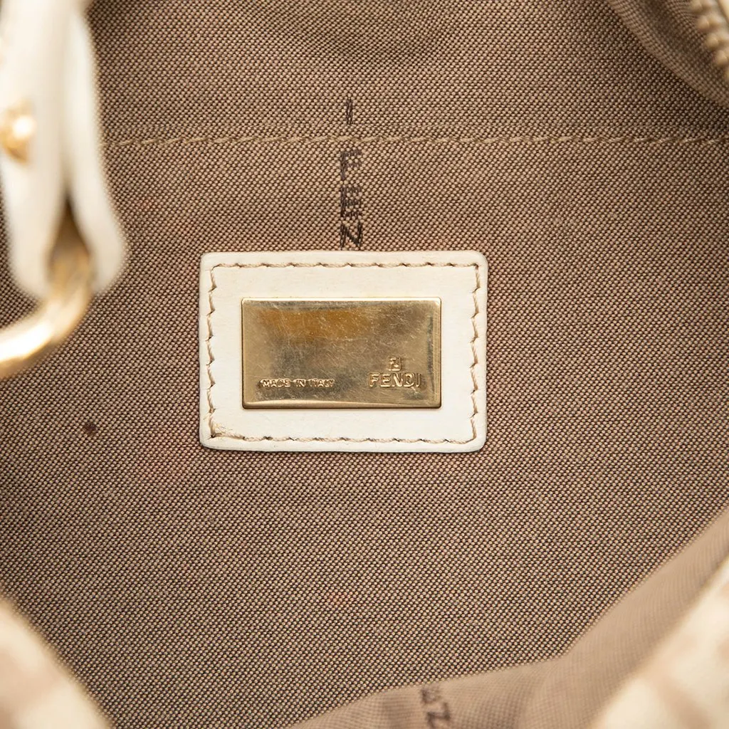 Fendi Zucchino Canvas Chef Pocket Shoulder Bag Beige Very good - Box View