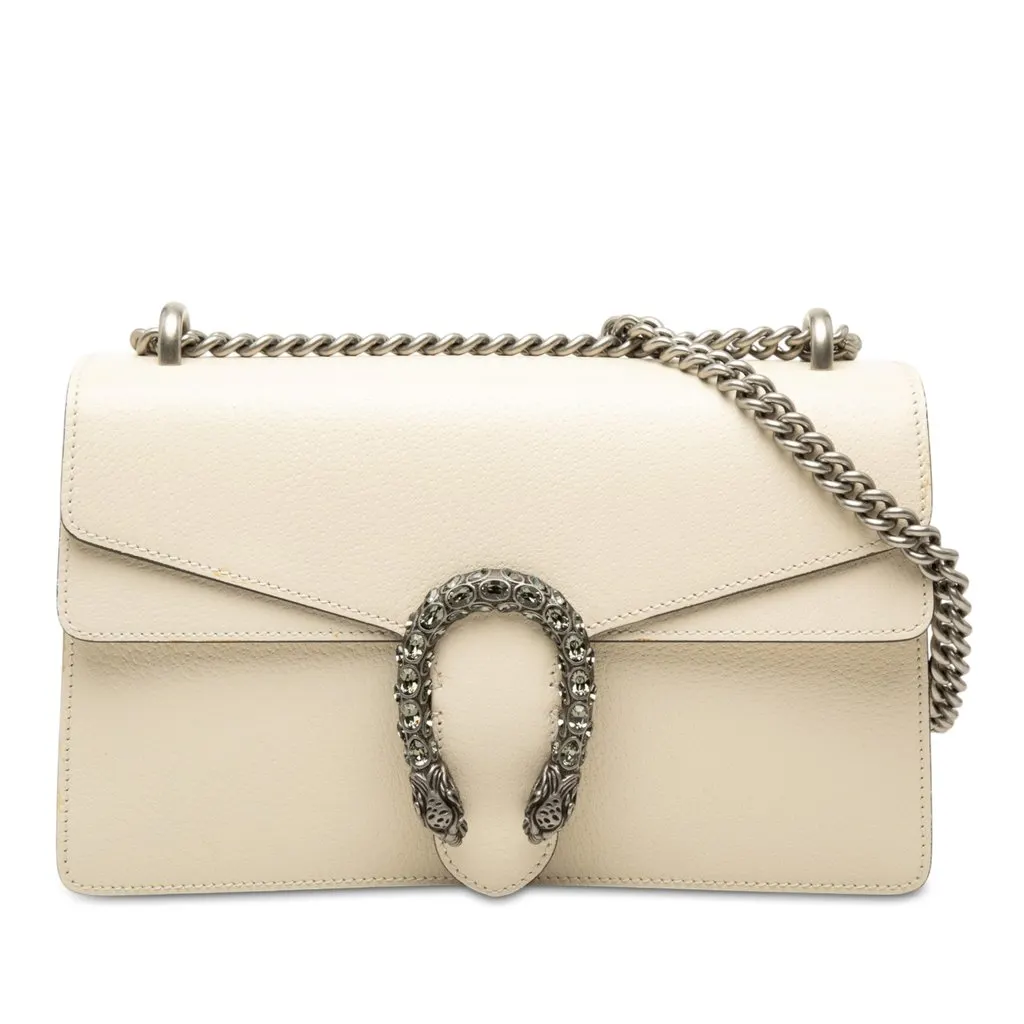 Gucci Medium Calfskin Dionysus Shoulder Bag White Leather Very good - Front View
