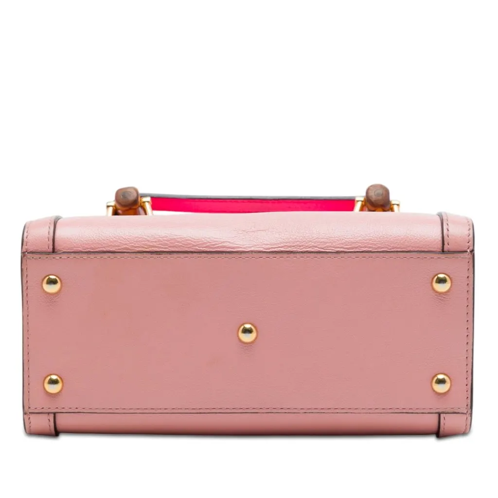 Gucci Mini Calfskin Bamboo Diana Satchel Pink Leather Very good - Inside View