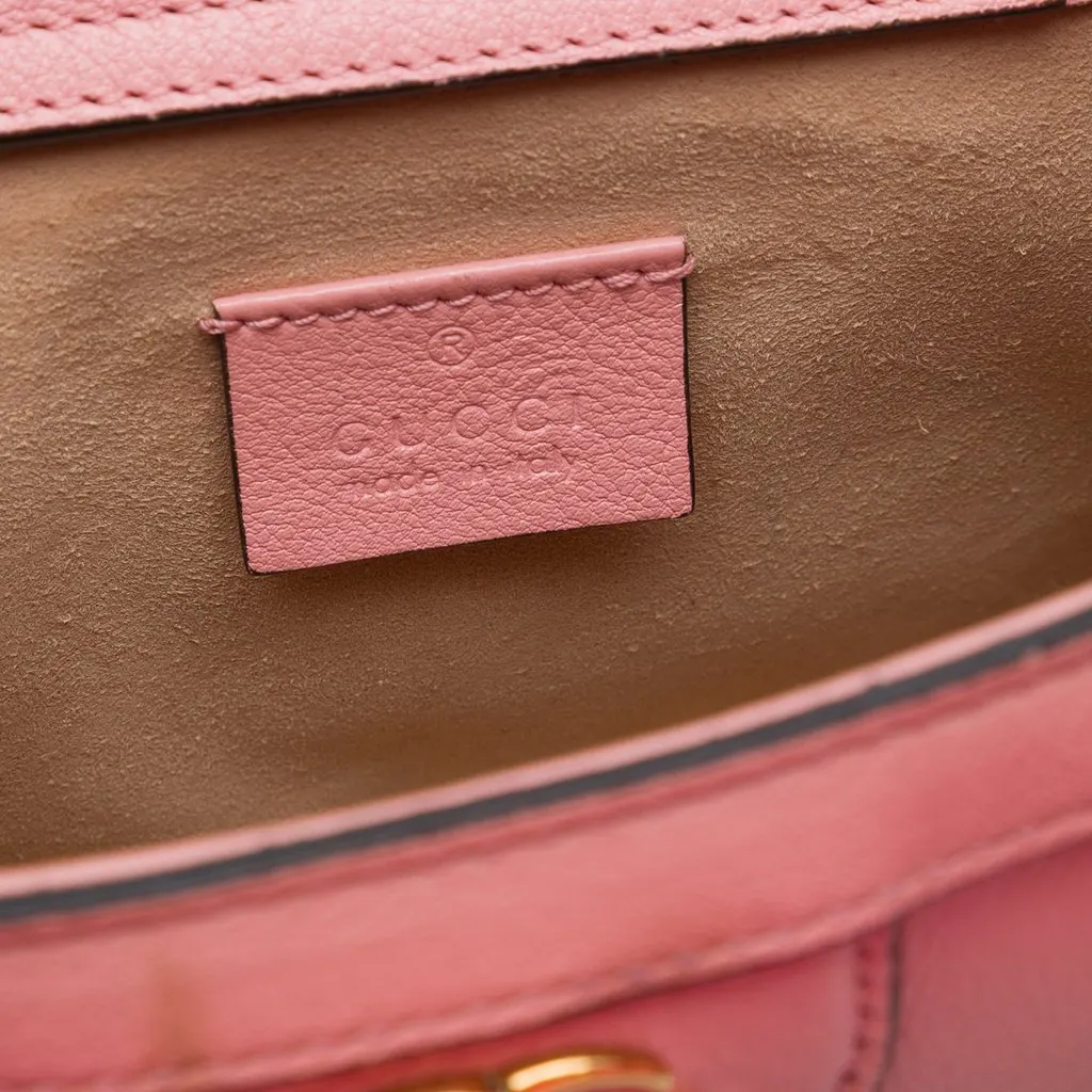 Gucci Mini Calfskin Bamboo Diana Satchel Pink Leather Very good - Box View