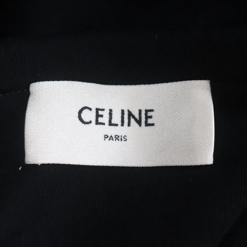 Celine Cotton Logo Sweat Knotted Shoulder Bag Black Very good - Model View