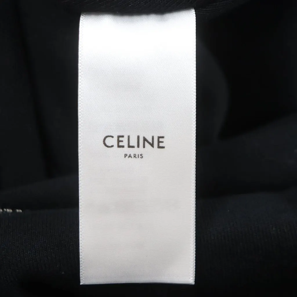 Celine Cotton Logo Sweat Knotted Shoulder Bag Black Very good - Box View