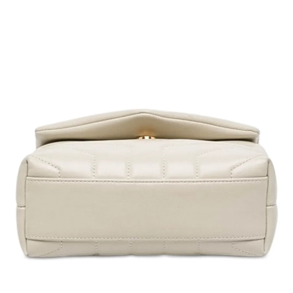 Saint Laurent Toy Matelasse Calfskin Monogram LouLou Crossbody White Leather Very good - Inside View