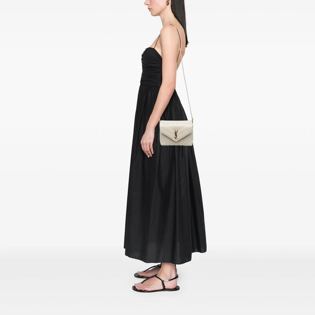 Saint Laurent Toy Matelasse Calfskin Monogram LouLou Crossbody White Leather Very good - Box View