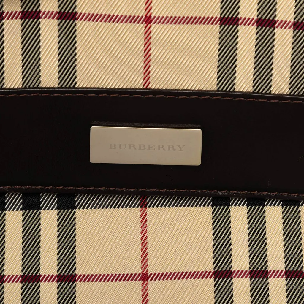 Burberry House Check Canvas Flap Crossbody Beige Very good - Box View