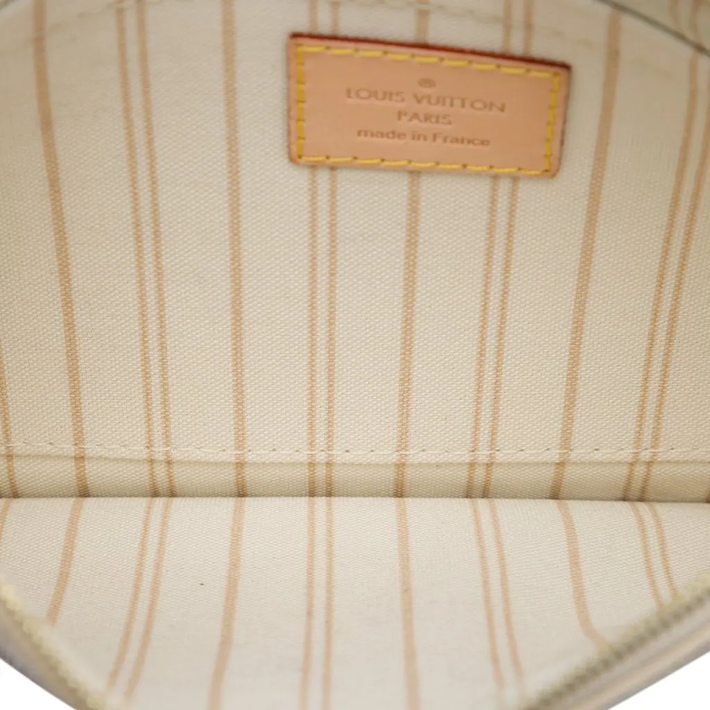 Louis Vuitton Damier Azur Neverfull MM Pouch White Canvas Very good - Model View