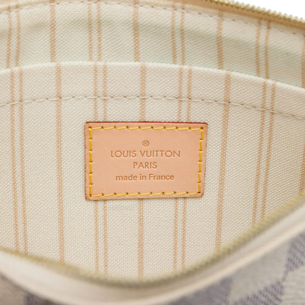 Louis Vuitton Damier Azur Neverfull MM Pouch White Canvas Very good - Box View