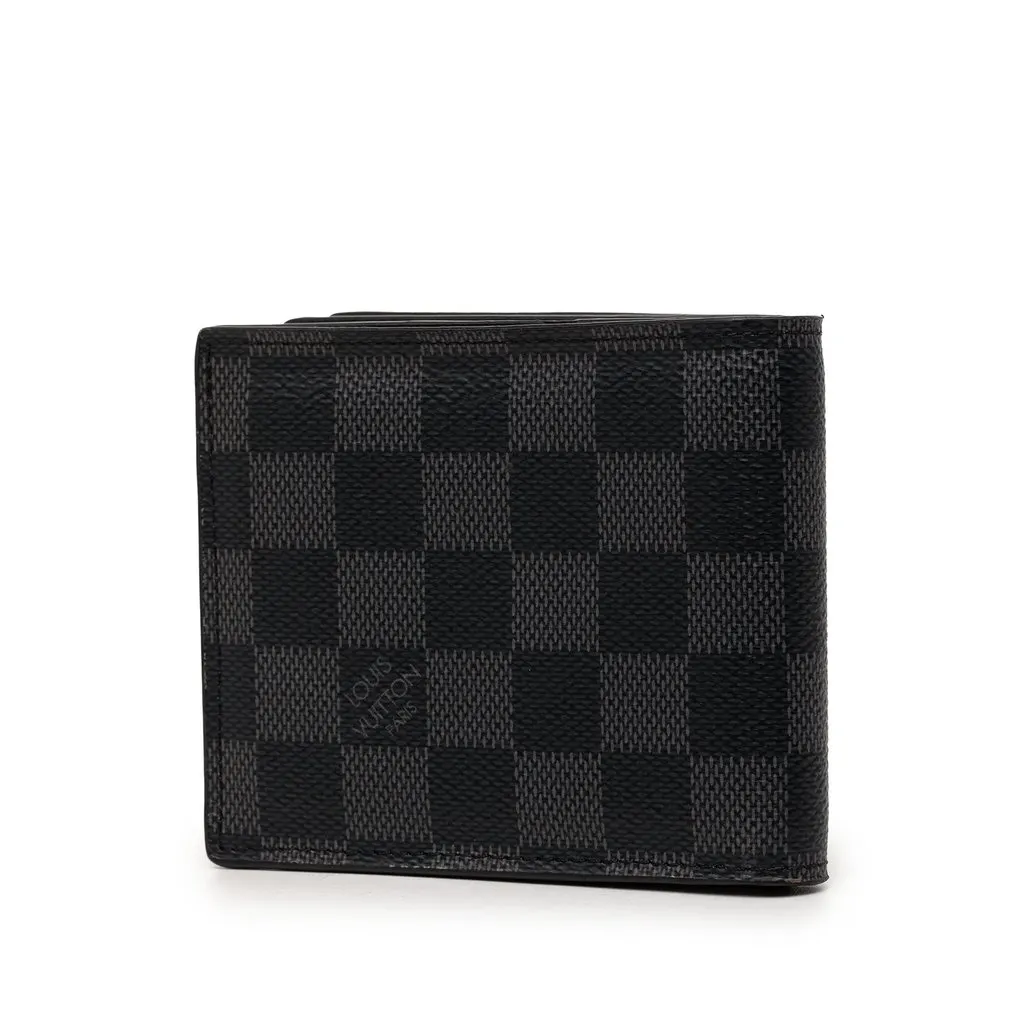 Louis Vuitton Damier Graphite Amerigo Wallet Black Very good - Back View
