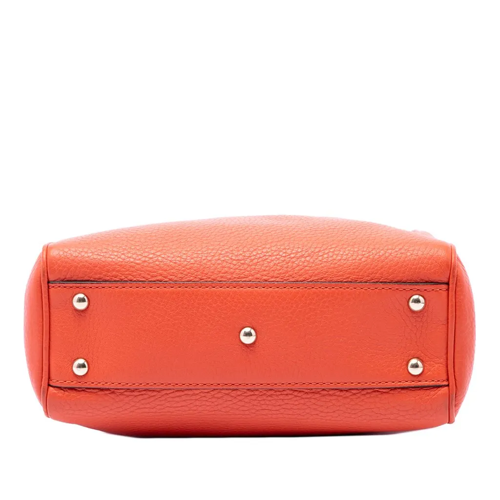 Gucci Mini Calfskin Bamboo Shopper Satchel Orange Leather Very good - Inside View