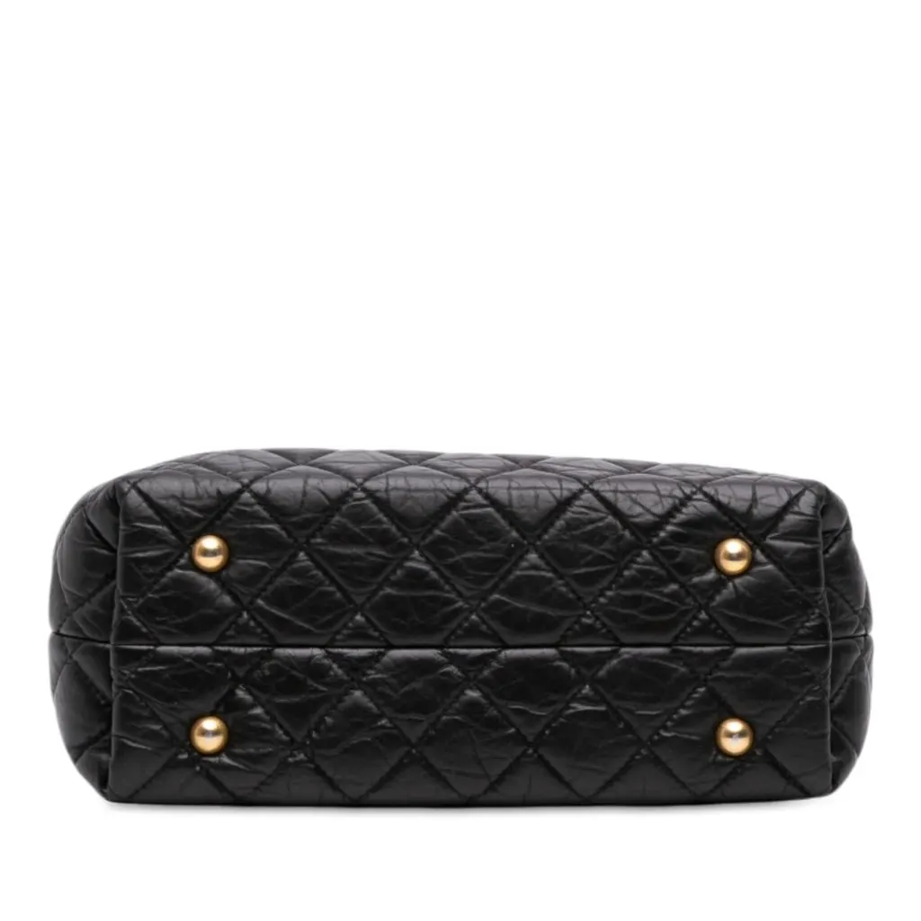 Chanel Quilted Aged Calfskin Reissue 2.55 Tote Black Leather Good - Inside View