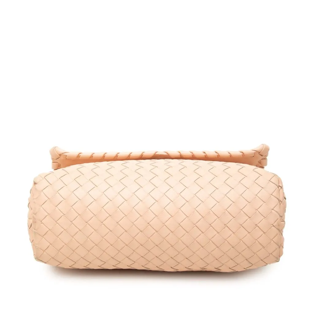 Bottega Veneta Small Nappa Intrecciato Olimpia Shoulder Bag Pink Leather Good - Inside View