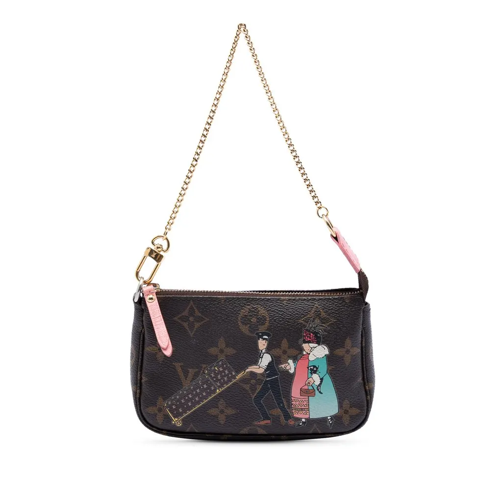 Louis Vuitton Monogram Illustre Mini Pochette Accessories Brown Very good - Front View