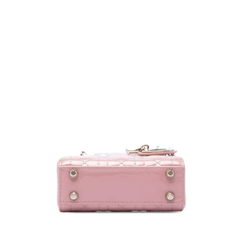 Dior Micro Patent Cannage Lady Dior Pink Leather Very good - Inside View