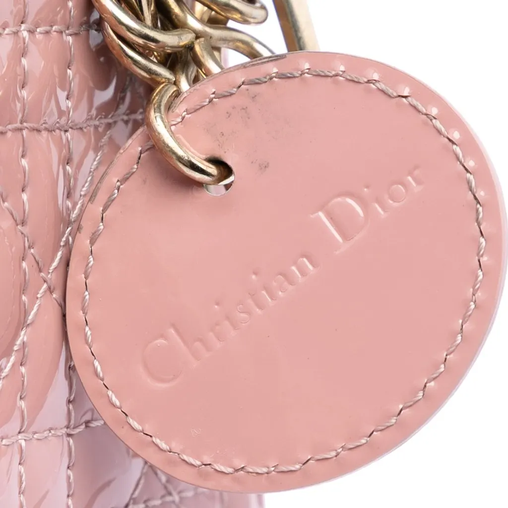 Dior Micro Patent Cannage Lady Dior Pink Leather Very good - Box View