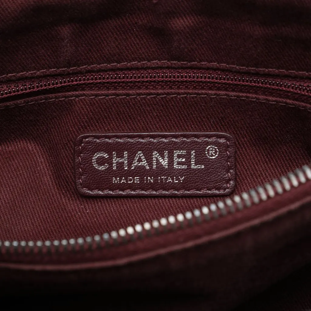 Chanel Quilted Aged Calfskin Logo Accordion Flap Black Leather Very good - Box View