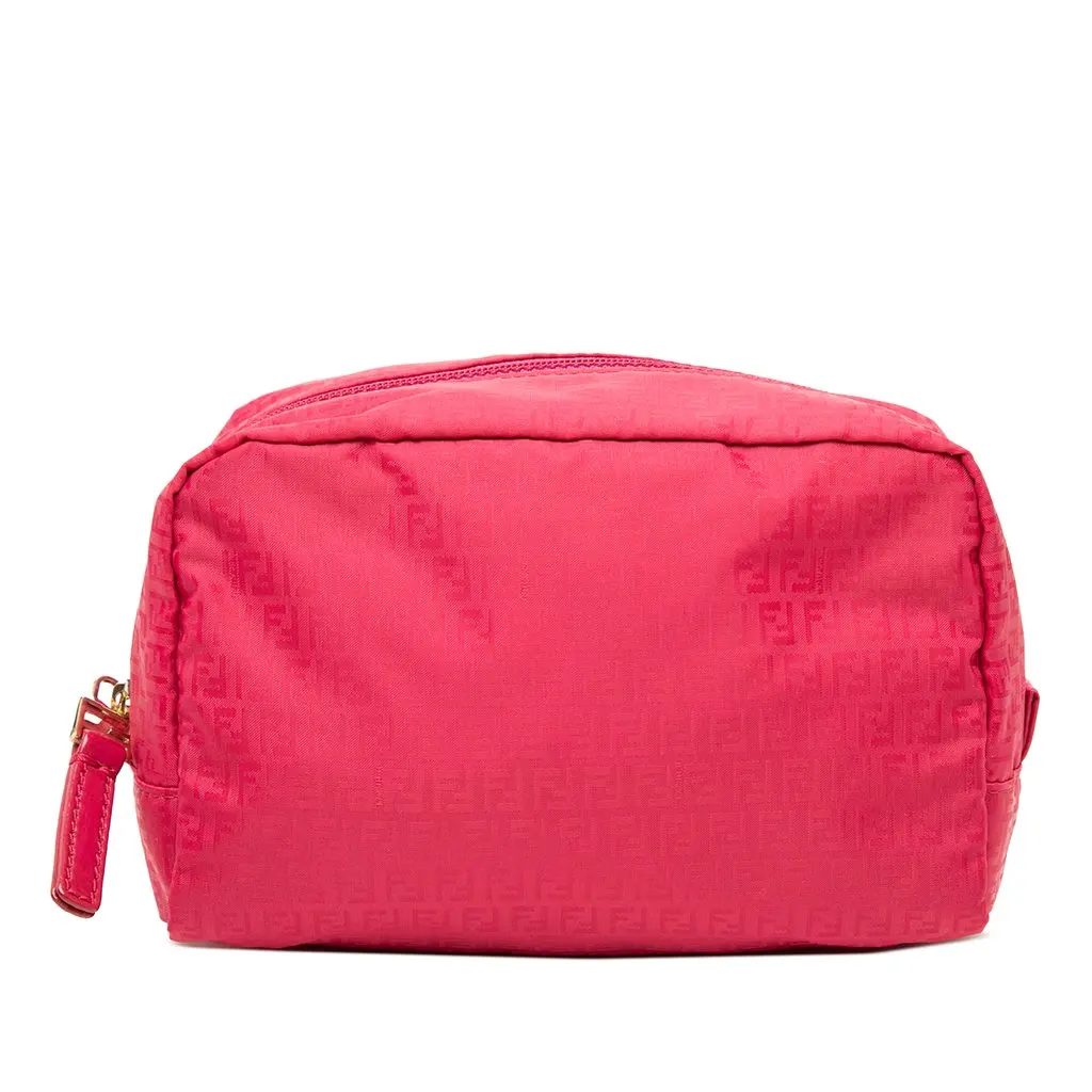 Fendi Zucchino Nylon Pouch Pink Polyamide Good - Front View