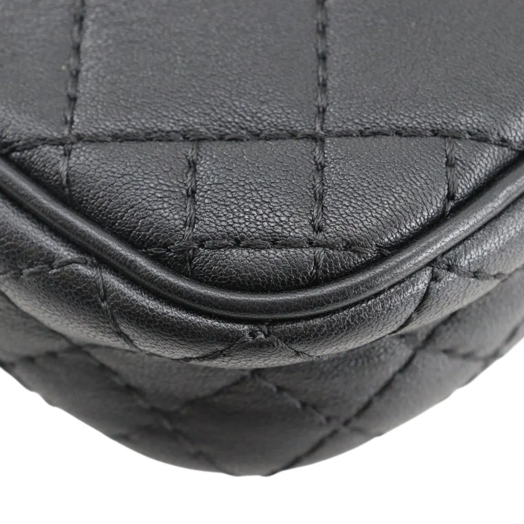 Versace Quilted Leather Medusa Belt Pouch Crossbody Black Leather Very good - Model View