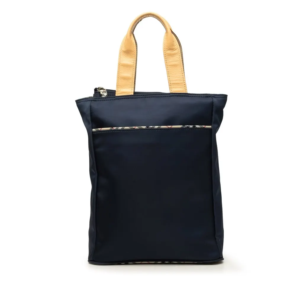 Burberry Nova Check Canvas Trimmed Nylon Tote