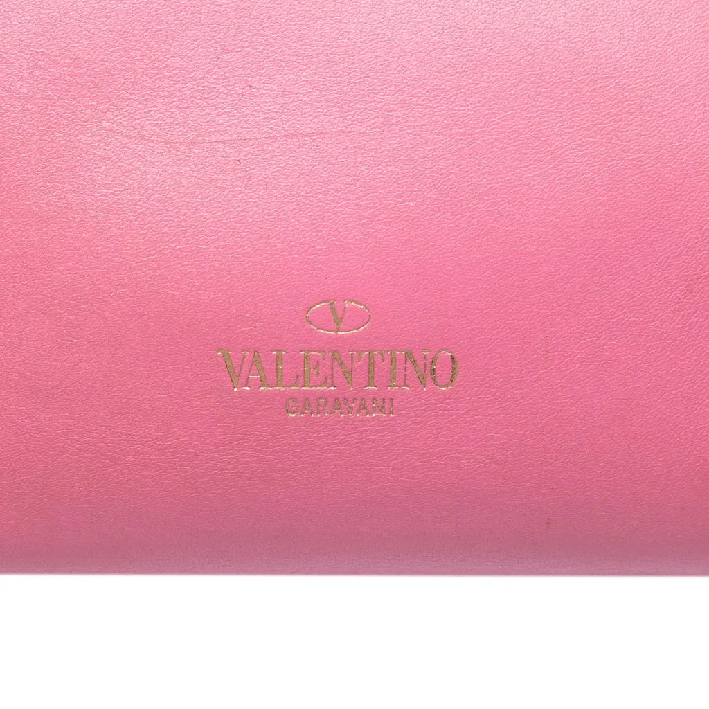 Valentino Mini Leather Rockstud Double Handle Tote Pink Leather Very good - Box View
