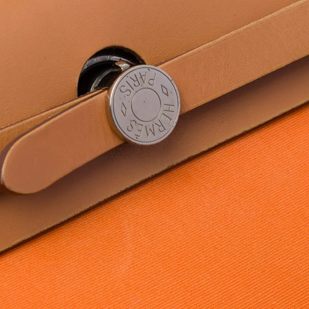 Hermès Toile Herbag Zip 31 Orange Canvas Very good - Box View