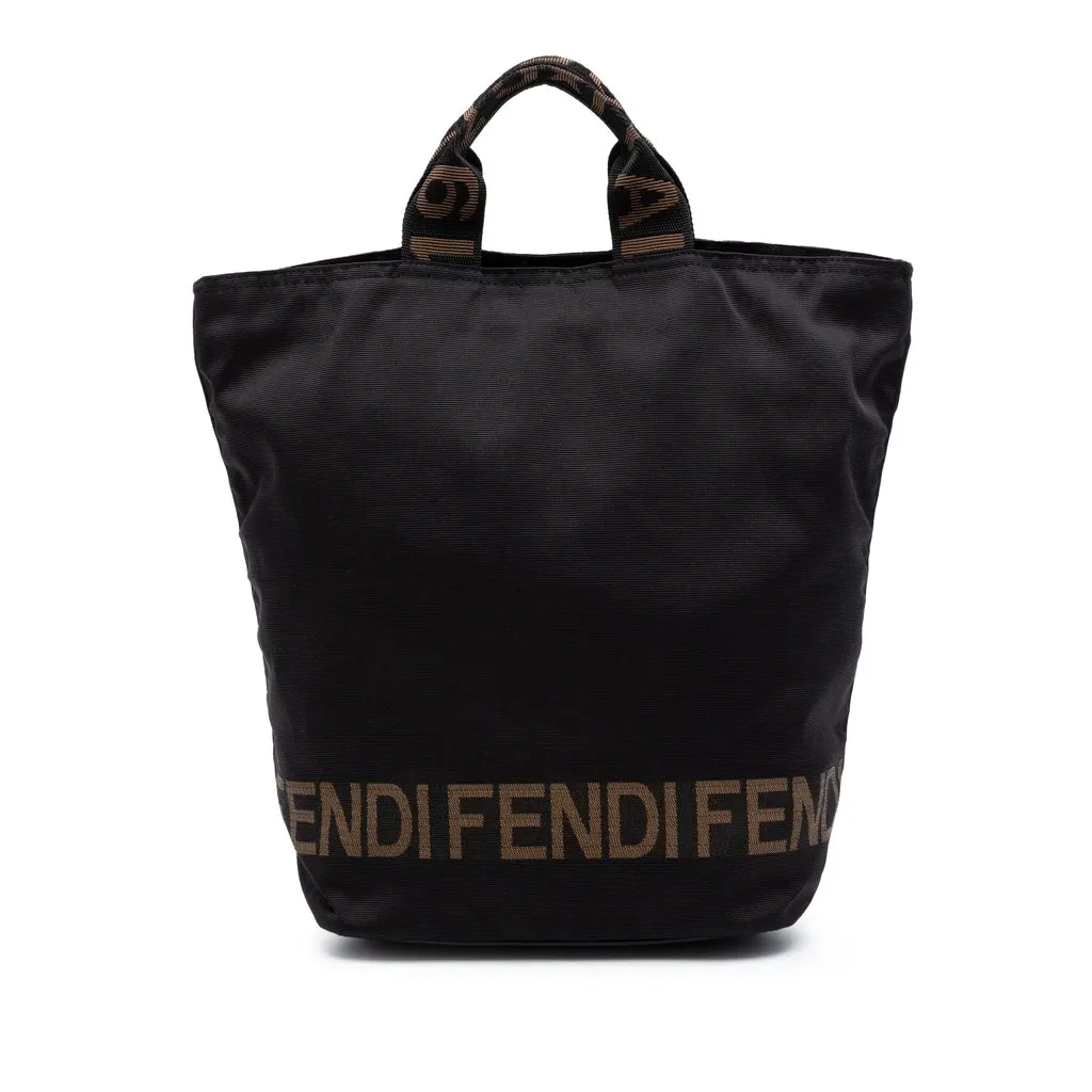 Fendi Nylon Tote Brown Polyamide Very good - Front View
