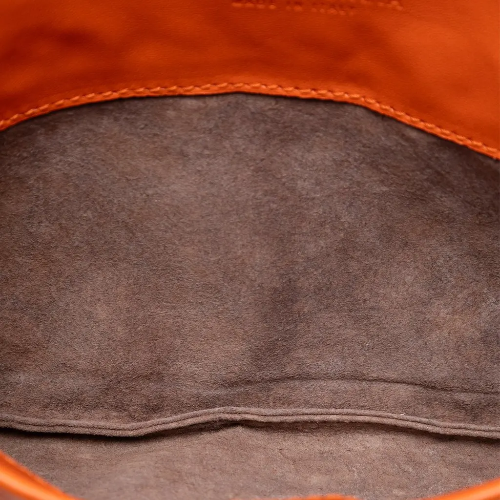 Bottega Veneta Mini Nappa Intrecciato Turn Lock Crossbody Orange Leather Very good - Model View
