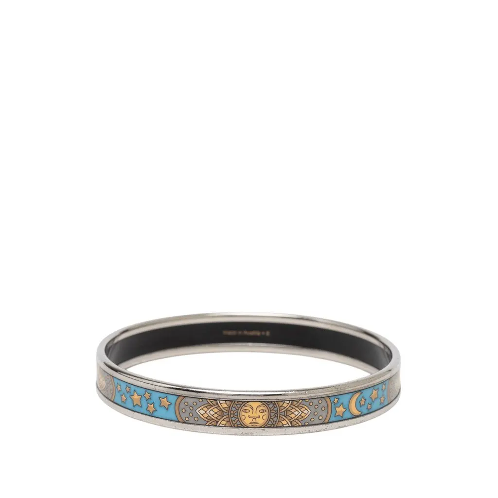 Hermès Narrow Sun Moon Stars Enamel Bangle 65 Blue Very good - Inside View