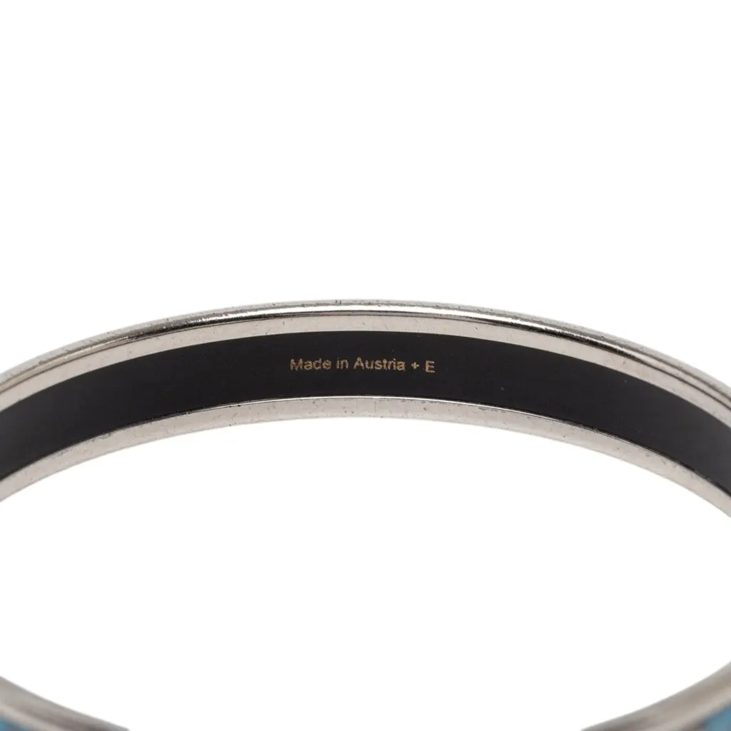 Hermès Narrow Sun Moon Stars Enamel Bangle 65 Blue Very good - Box View