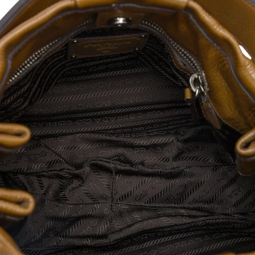Prada Sfumata Vernice Ombre Tote Brown Leather Good - Model View