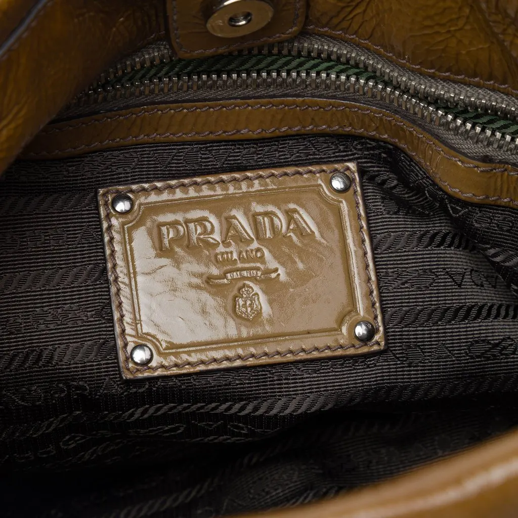 Prada Sfumata Vernice Ombre Tote Brown Leather Good - Box View