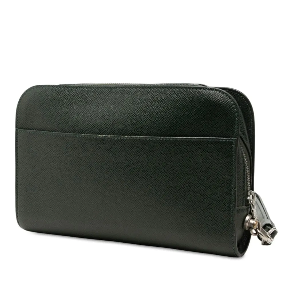 Louis Vuitton Taiga Pochette Baikal Green Leather Good - Back View