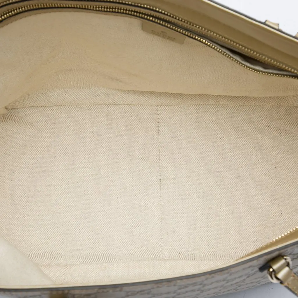 Gucci Metallic Guccissima Bree Tote Gold Leather Very good - Model View