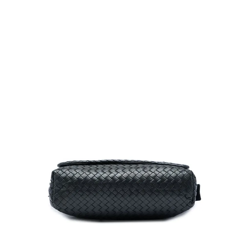 Bottega Veneta Nappa Intrecciato Flap Crossbody Black Leather Very good - Inside View